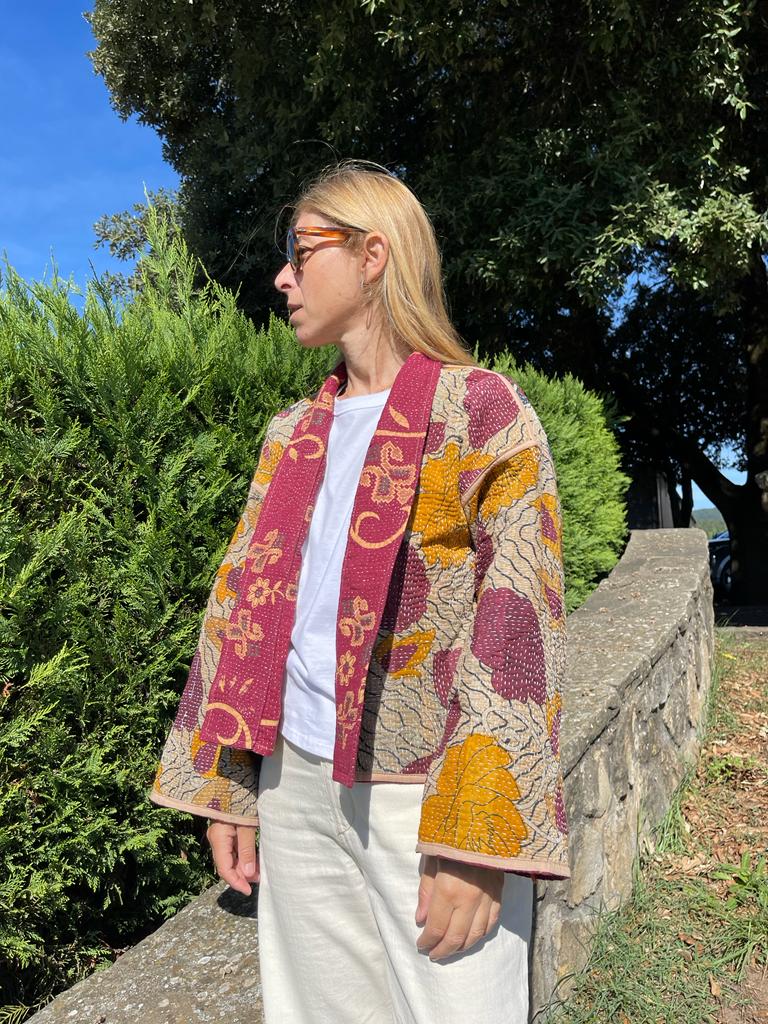Vintage Kantha reversible Kimono
