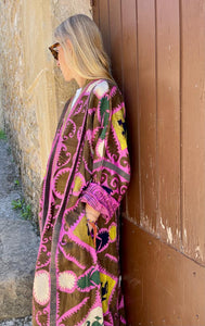 long Vintage Suzani Kimono
