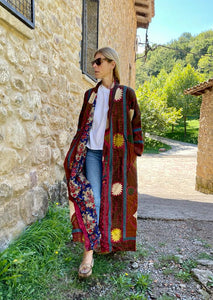 long Vintage Suzani Kimono