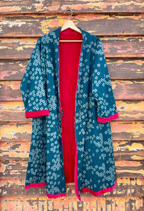 Cherry velvet reversible kimono