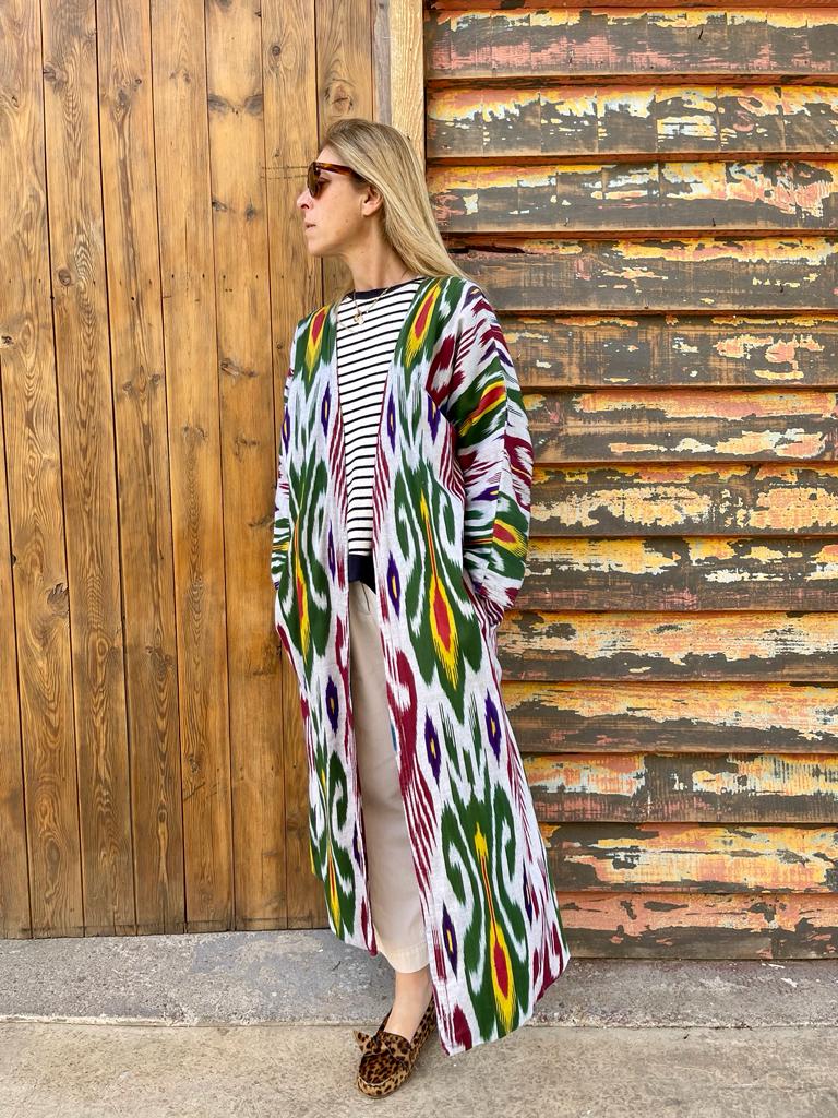 Long Ikat kimono
