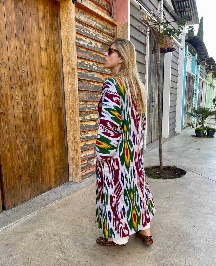 Long Ikat kimono