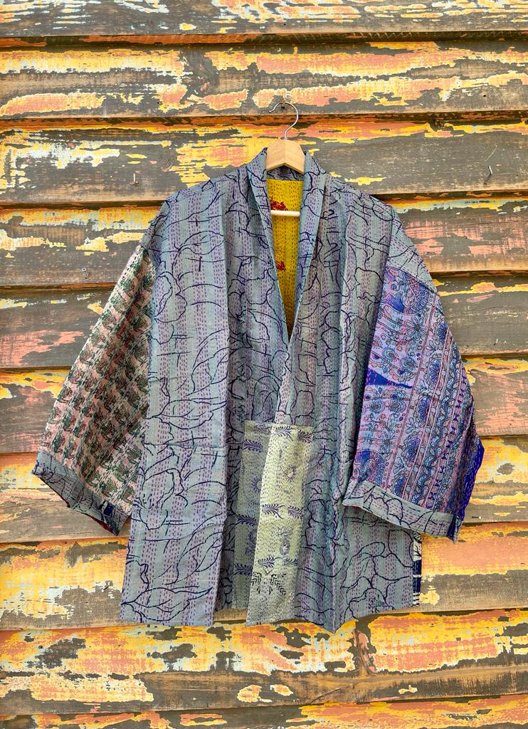 Silk vintage kantha kimono