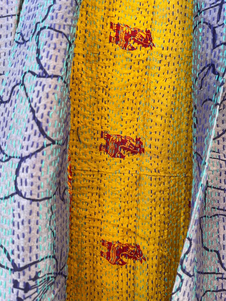 Silk vintage kantha kimono