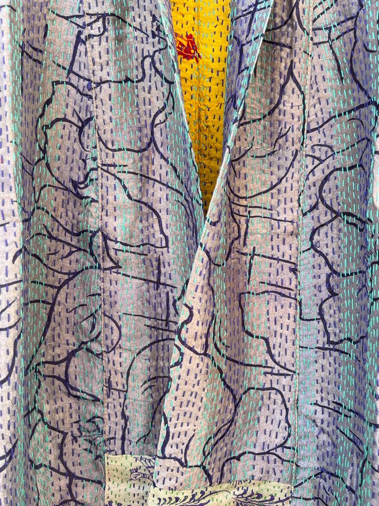 Silk vintage kantha kimono