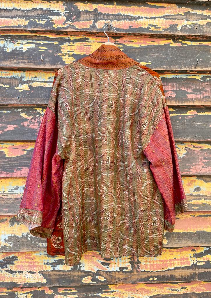 Silk vintage kantha kimono