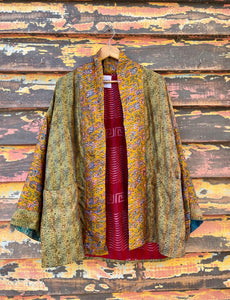 Silk vintage kantha kimono