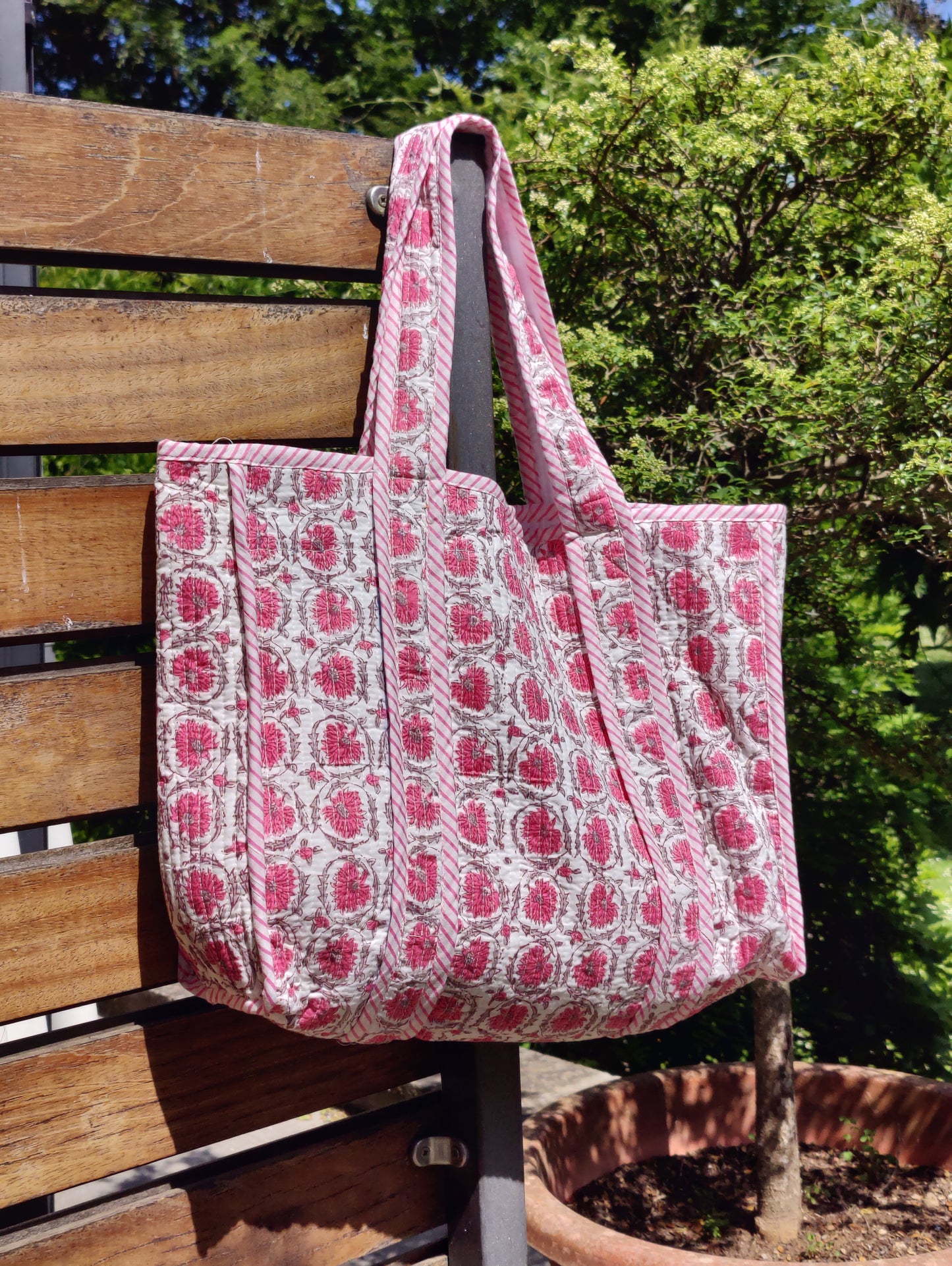 Block Print quilted bags