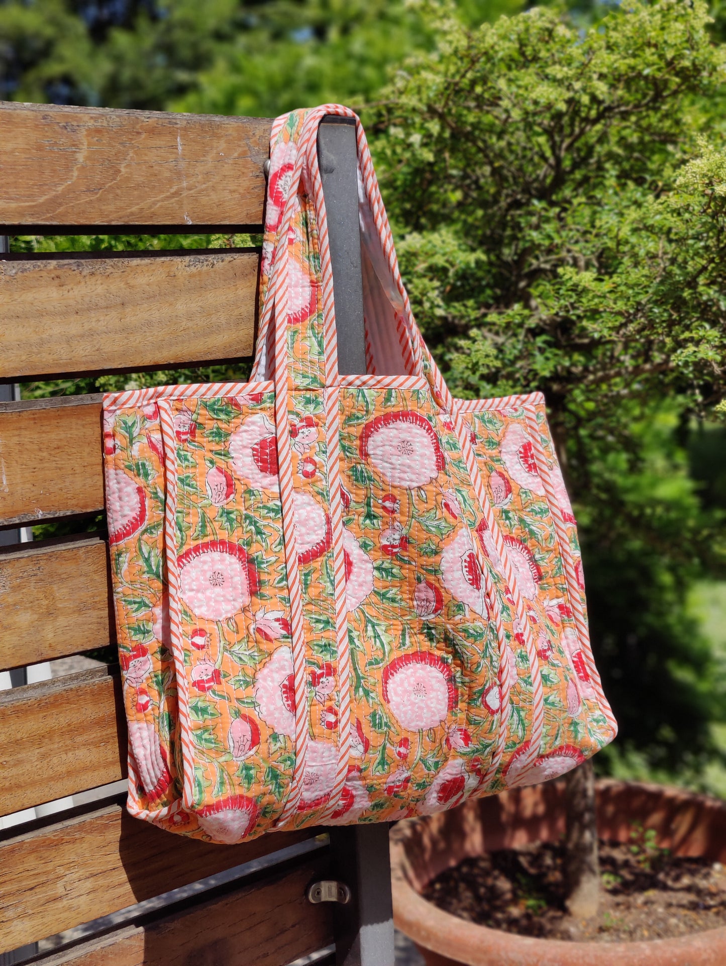Block Print quilted bags