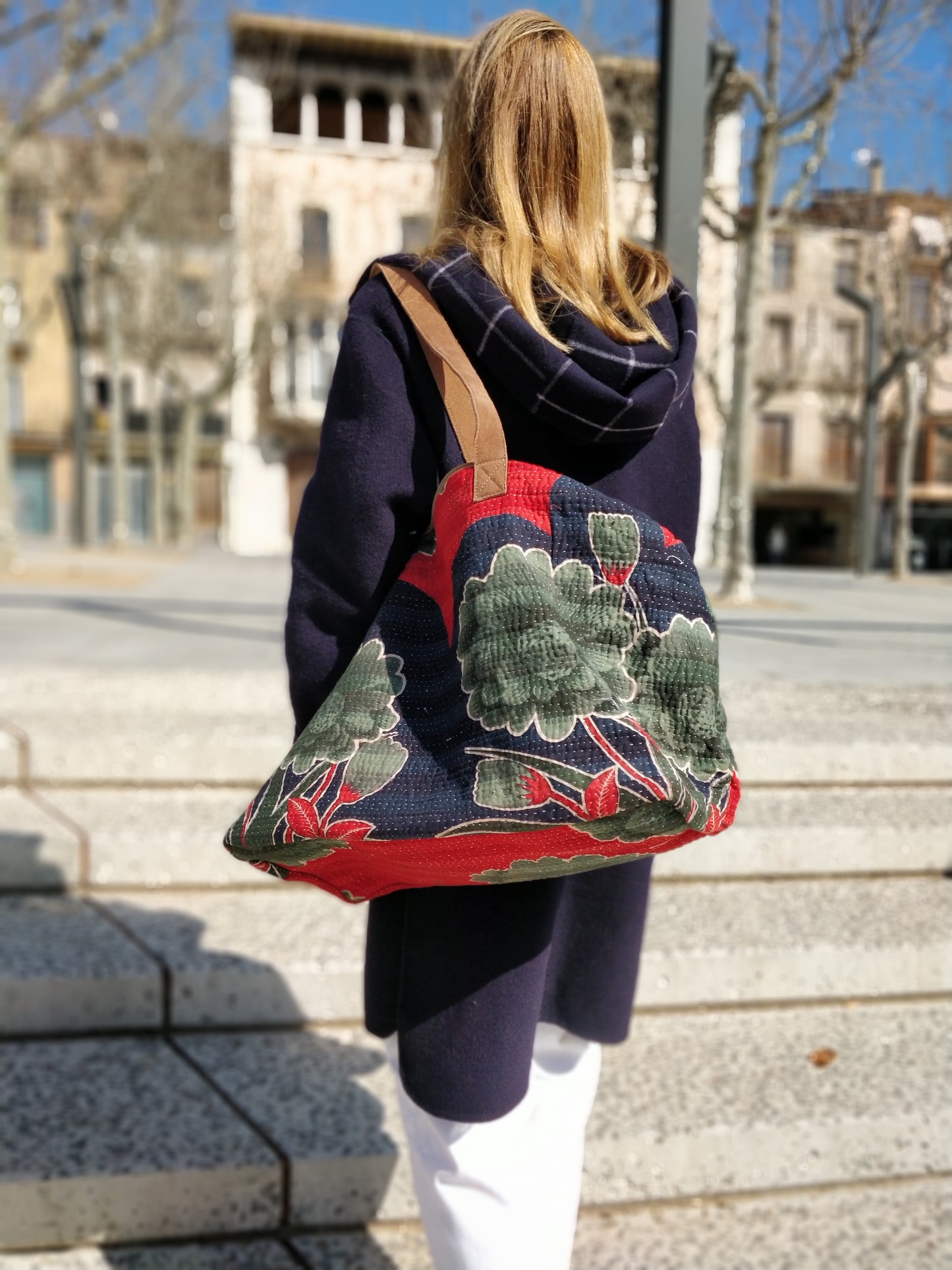 Vintage Kantha Shopping Bag