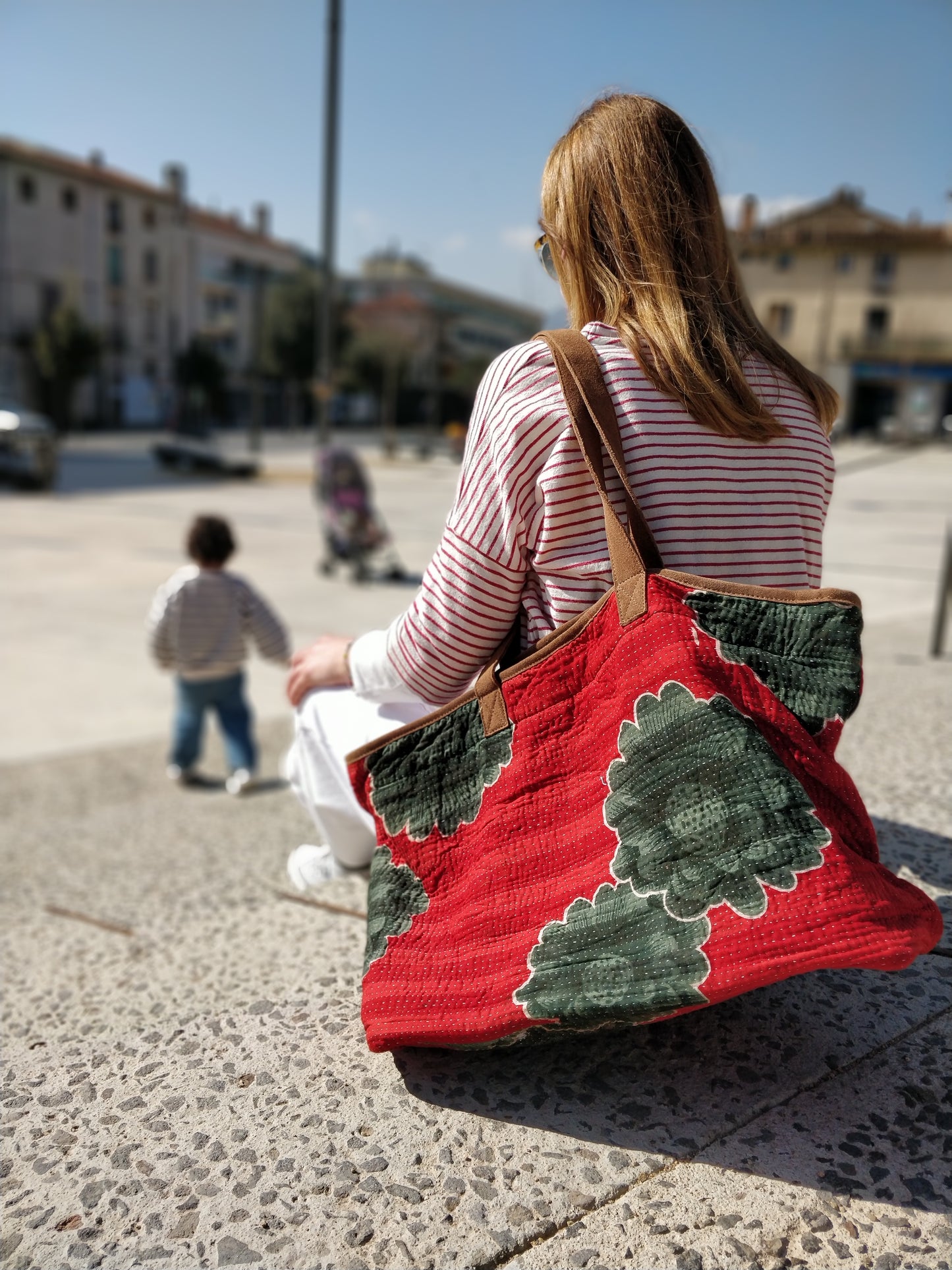 Vintage Kantha Shopping Bag