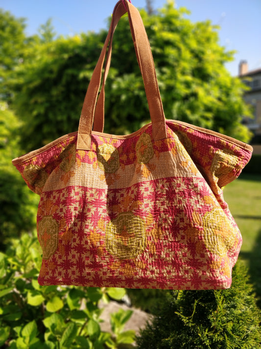 Vintage Kantha Shopping Bag