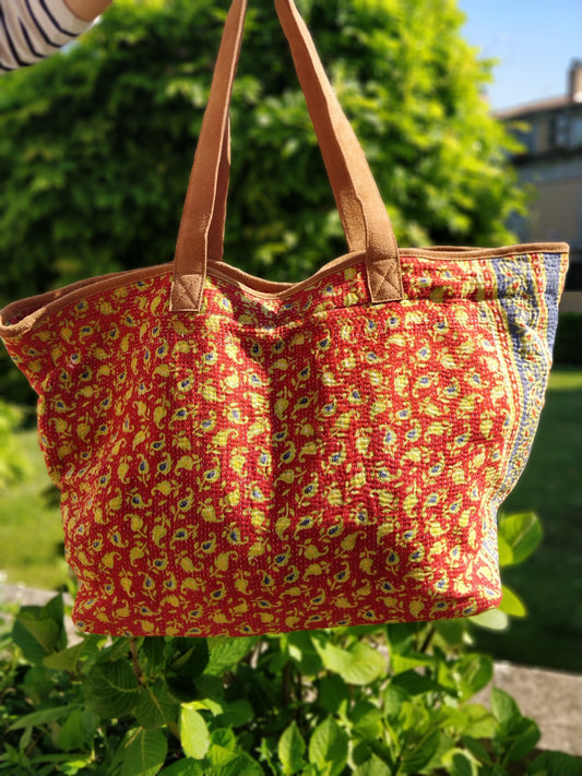 Vintage Kantha Shopping Bag