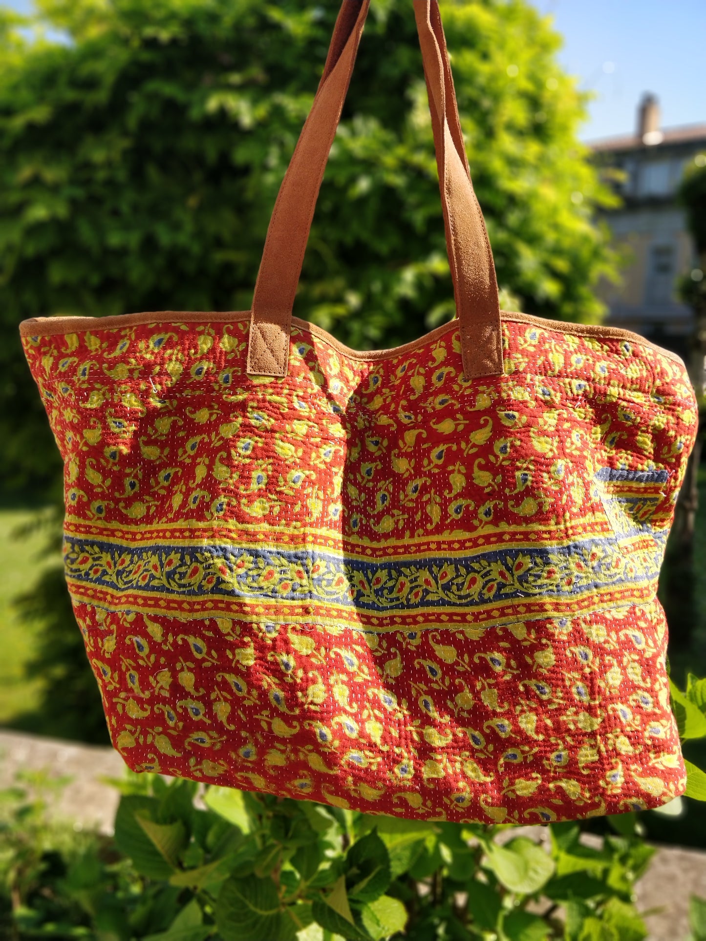 Vintage Kantha Shopping Bag