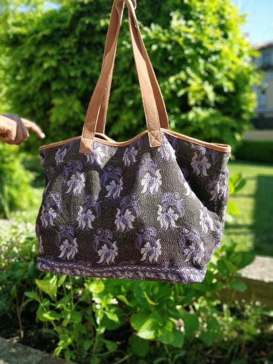 Vintage Kantha Shopping Bag