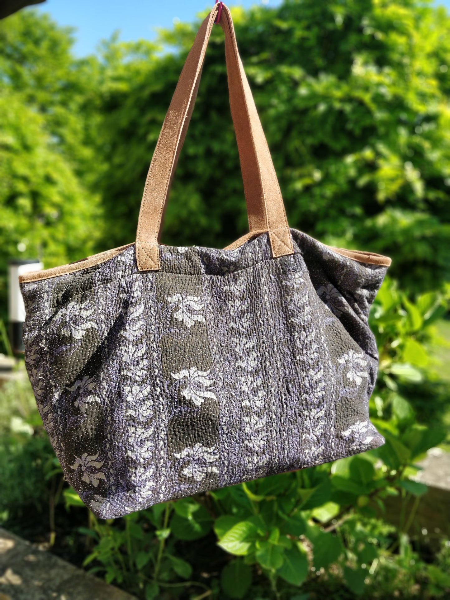 Vintage Kantha Shopping Bag