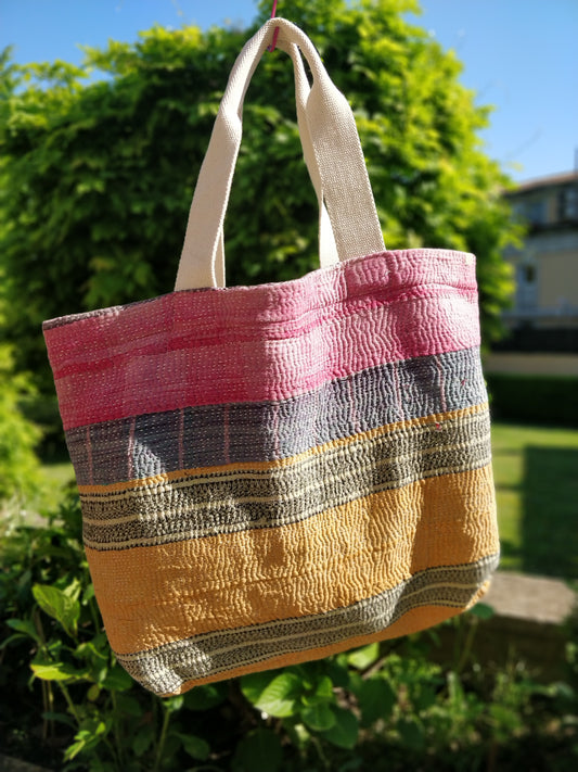 Vintage Kantha Shopping Bag