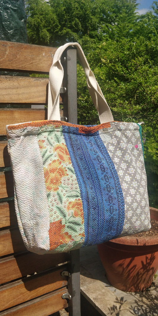 Vintage Kantha Shopping Bag