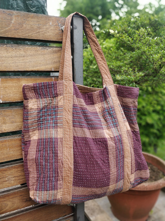 Vintage Kantha Shopping Bag