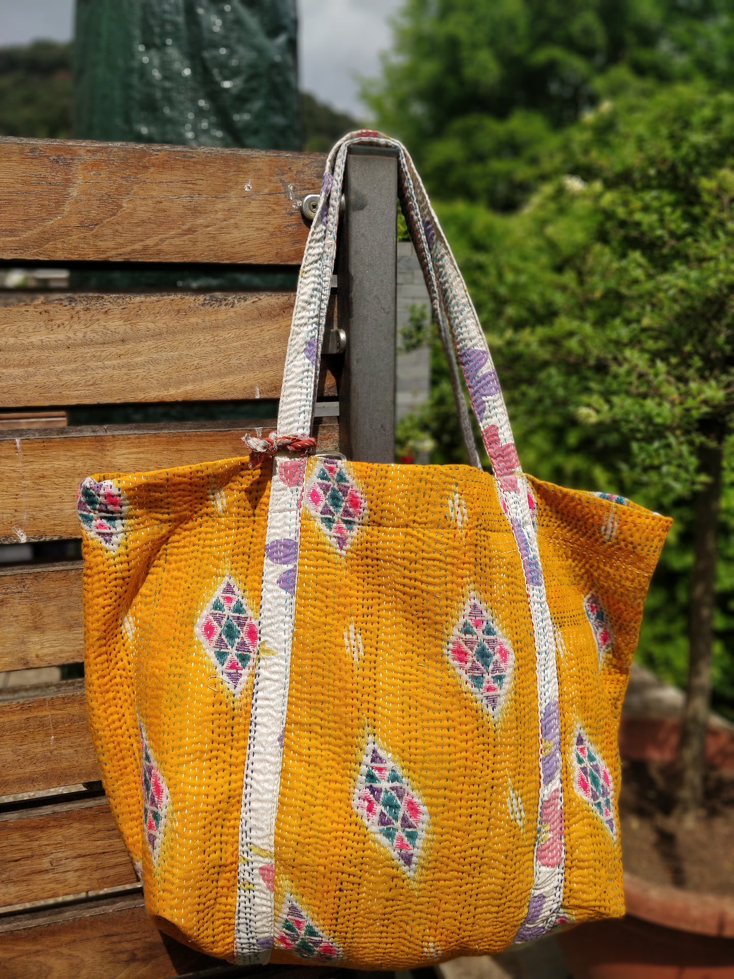Vintage Kantha Shopping Bag