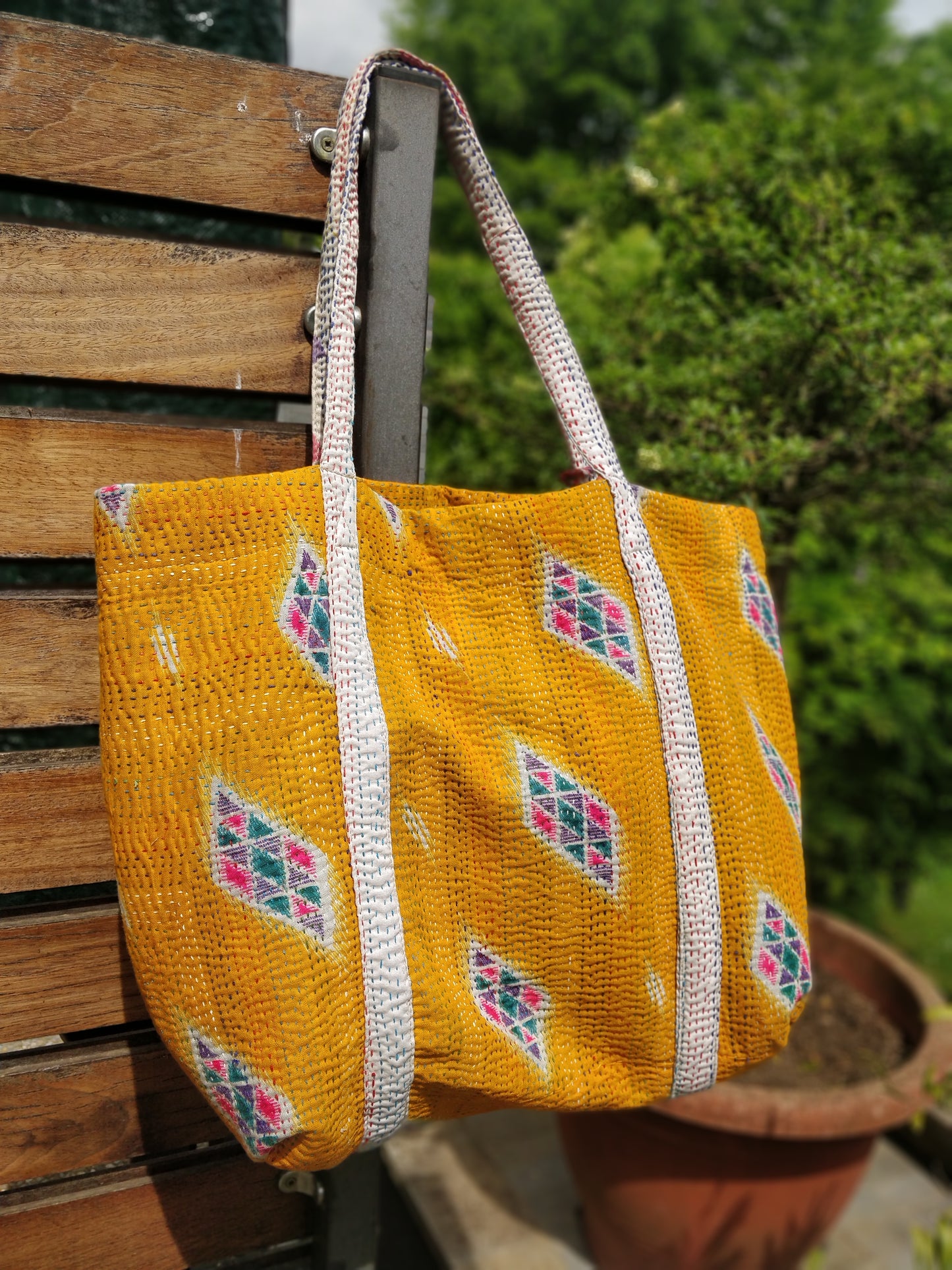 Vintage Kantha Shopping Bag