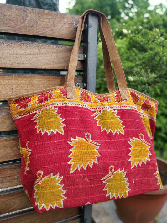 Vintage Kantha Shopping Bag
