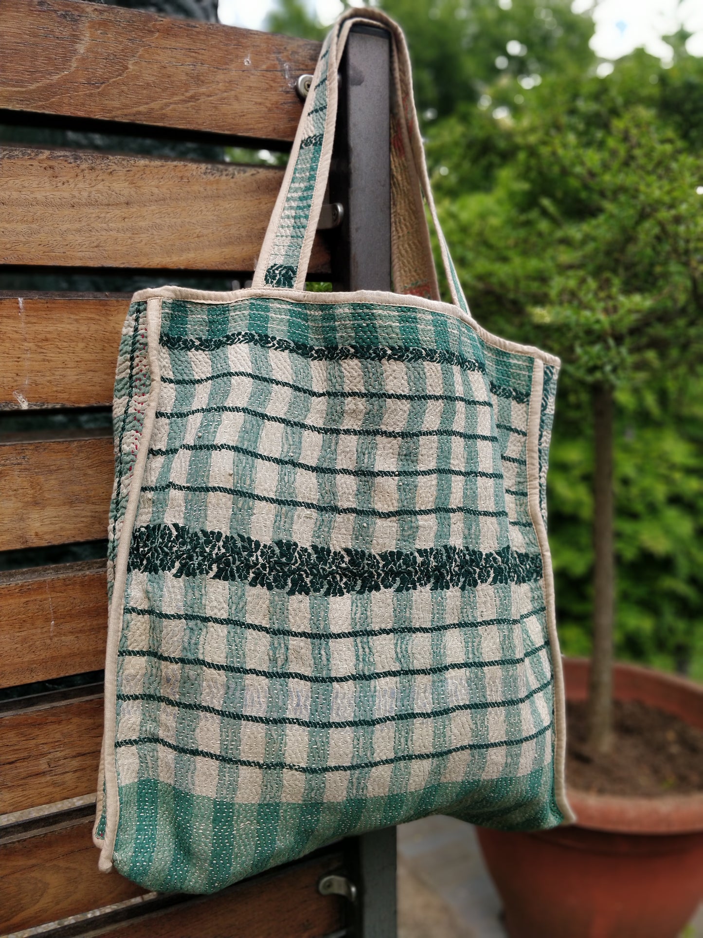 Vintage Kantha Reversible Shopping Bag