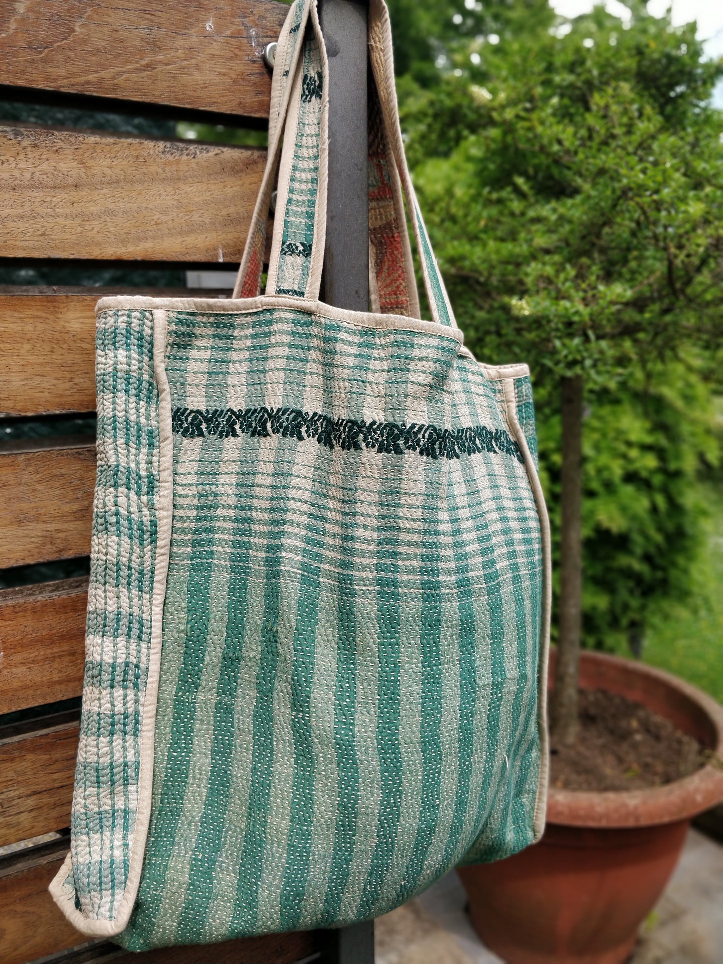 Vintage Kantha Reversible Shopping Bag