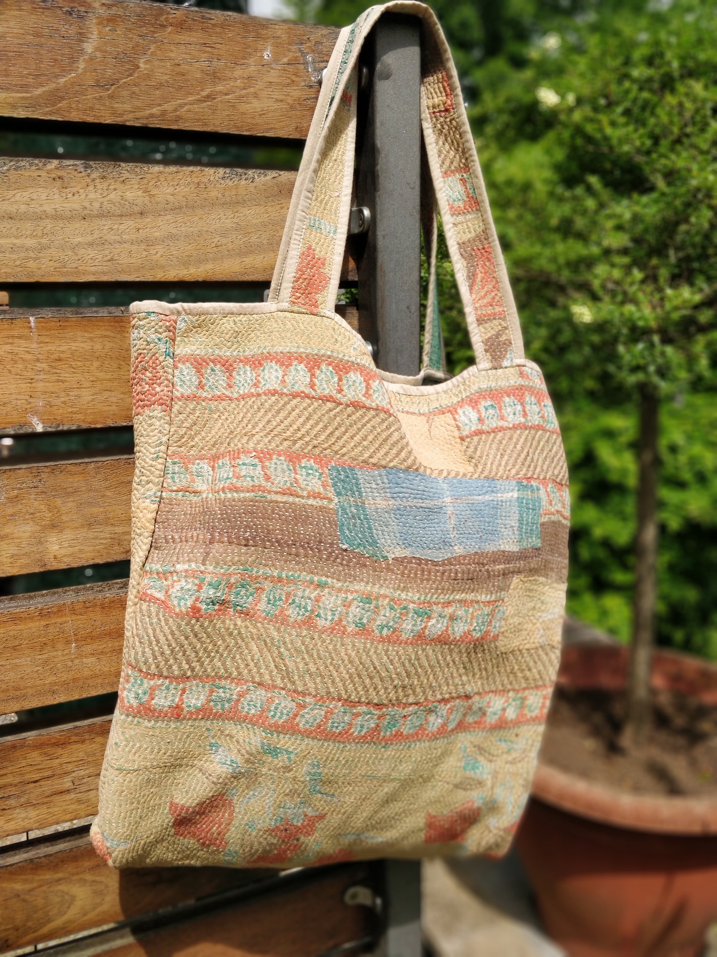 Vintage Kantha Reversible Shopping Bag