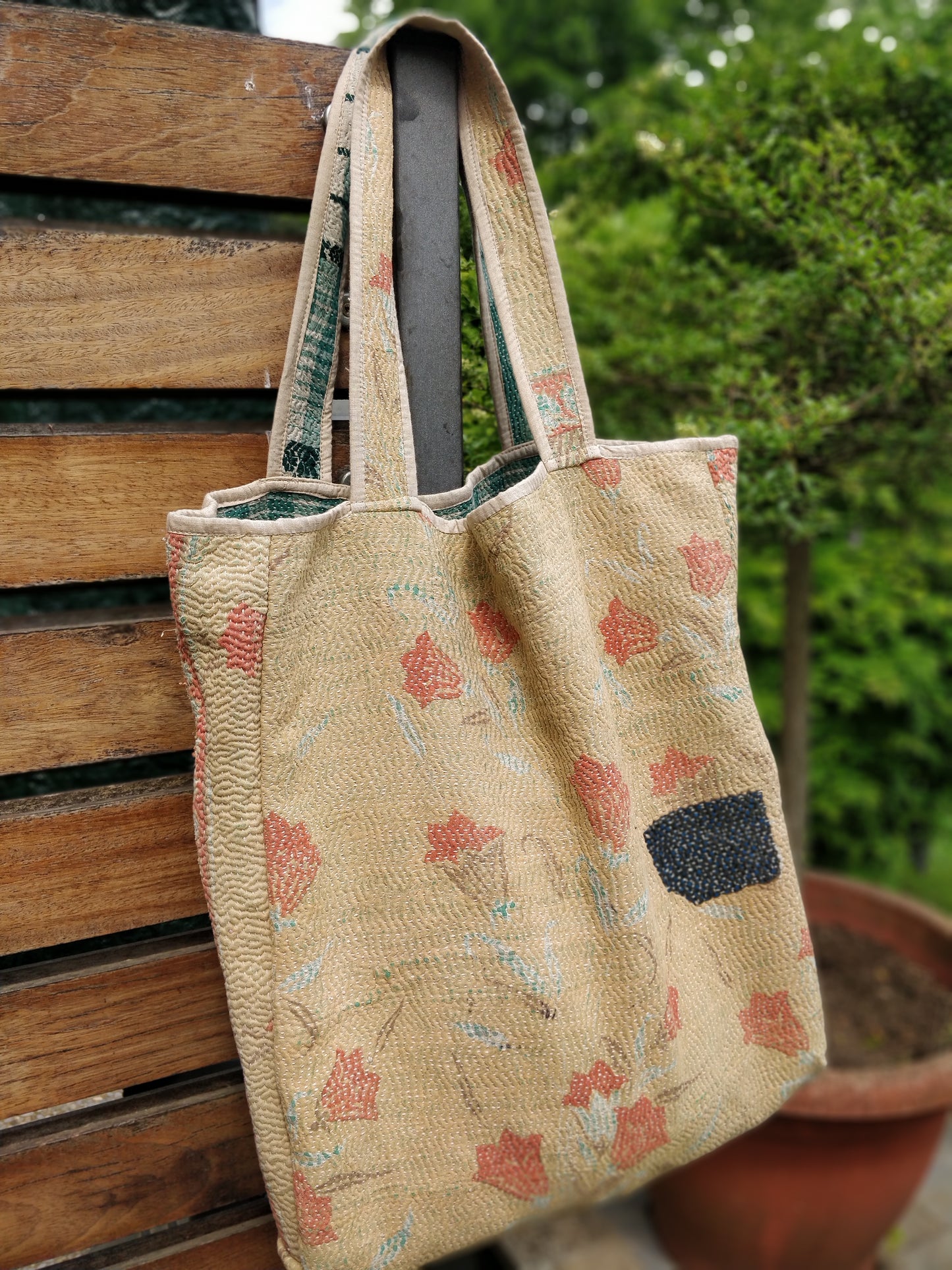 Vintage Kantha Reversible Shopping Bag