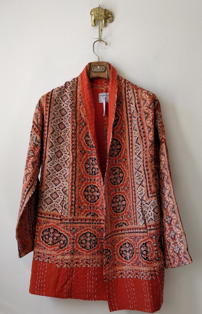 Long Kantha Kimono Jacket
