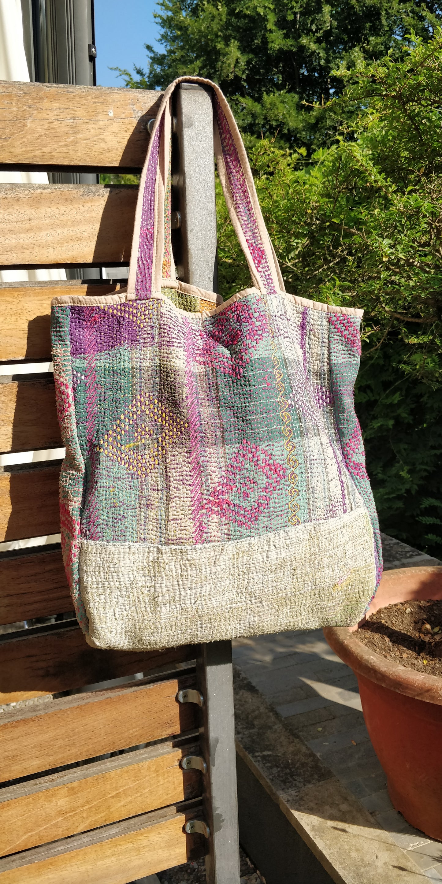 Reversible Kantha Market Bag