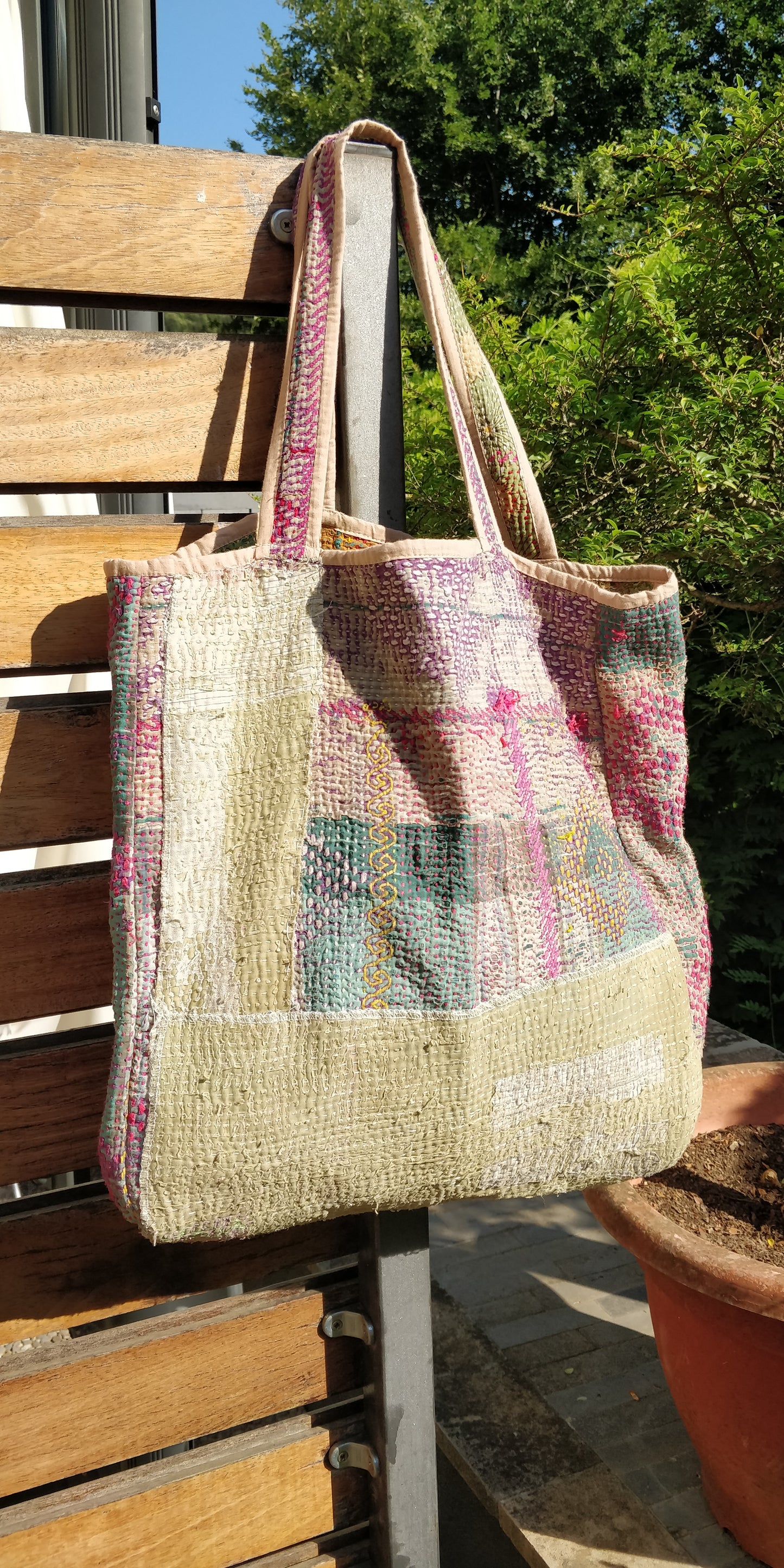 Reversible Kantha Market Bag