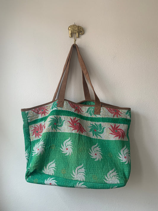 Vintage Kantha Shopping Bag