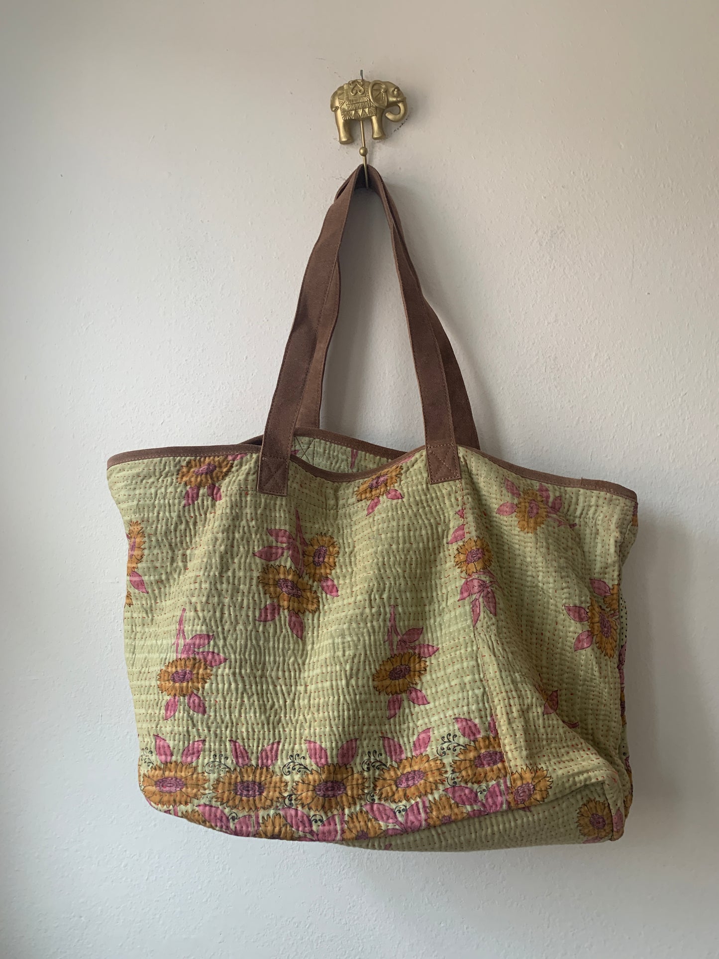Vintage Kantha Shopping Bag