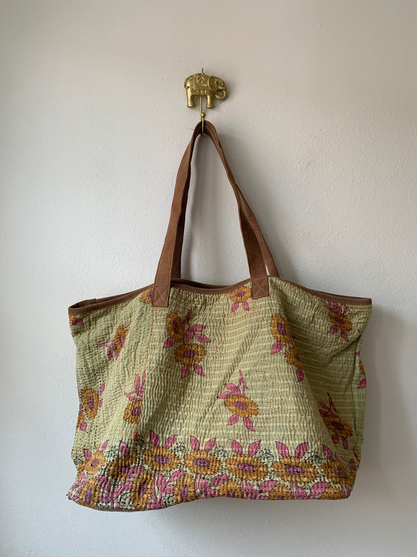 Vintage Kantha Shopping Bag