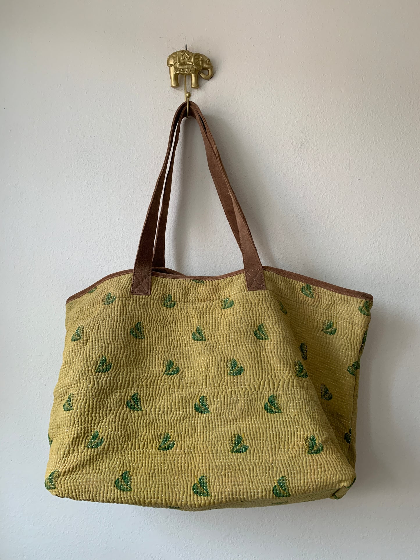 Vintage Kantha Shopping Bag