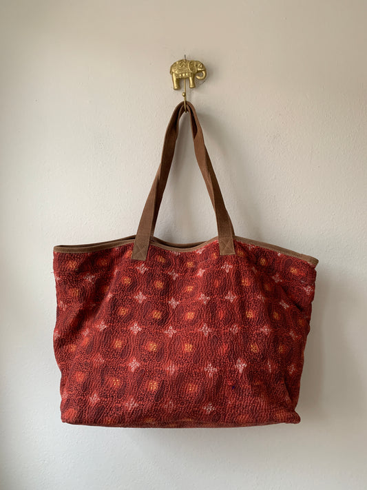 Vintage Kantha Shopping Bag