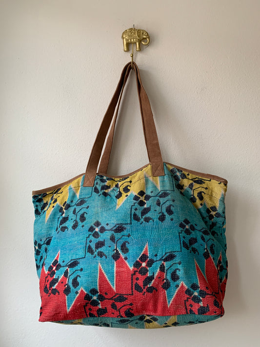 Vintage Kantha Shopping Bag