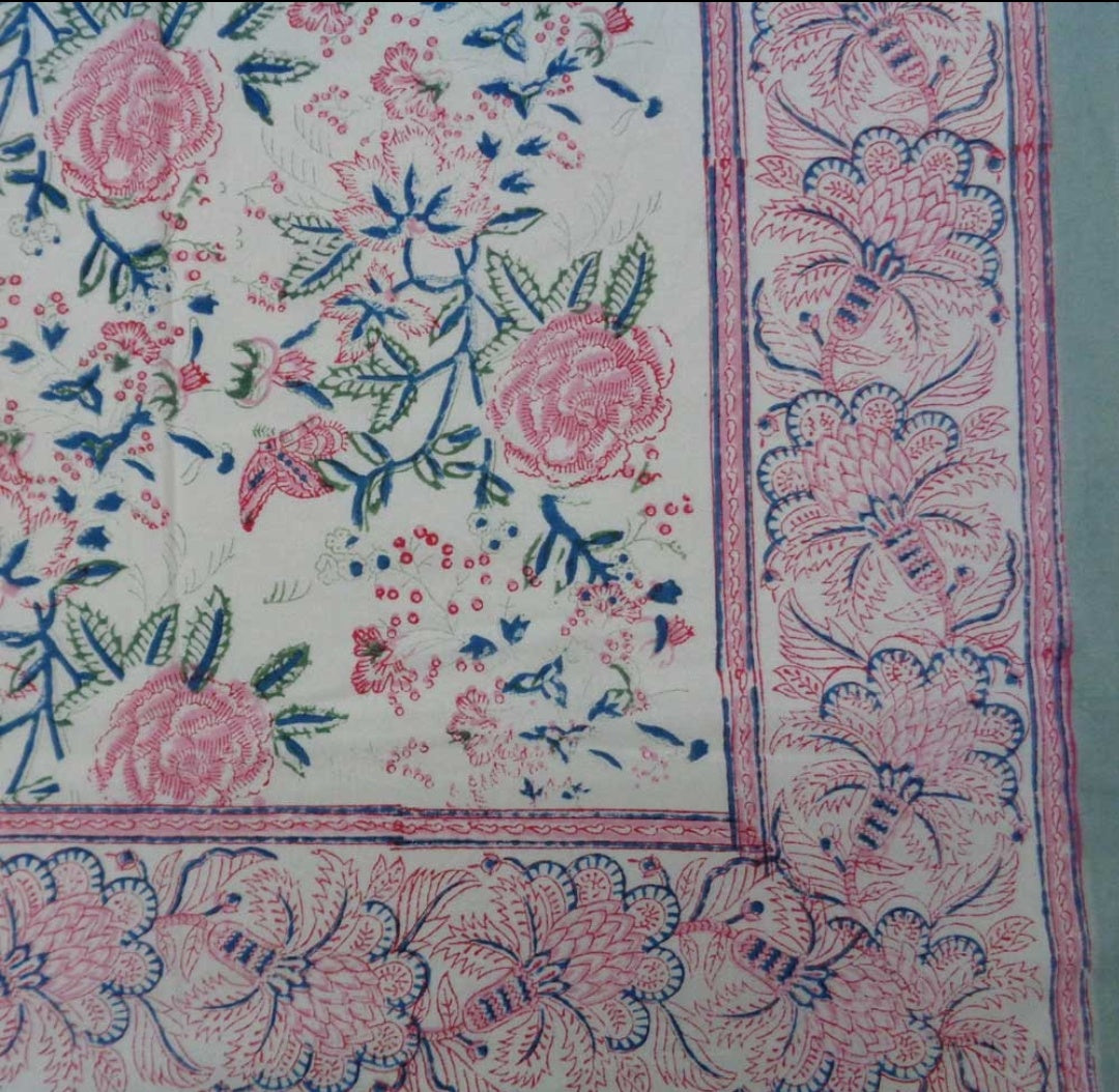 Block Print Table Cloth (150 cms X 220 cms. 6- 8 comensales)