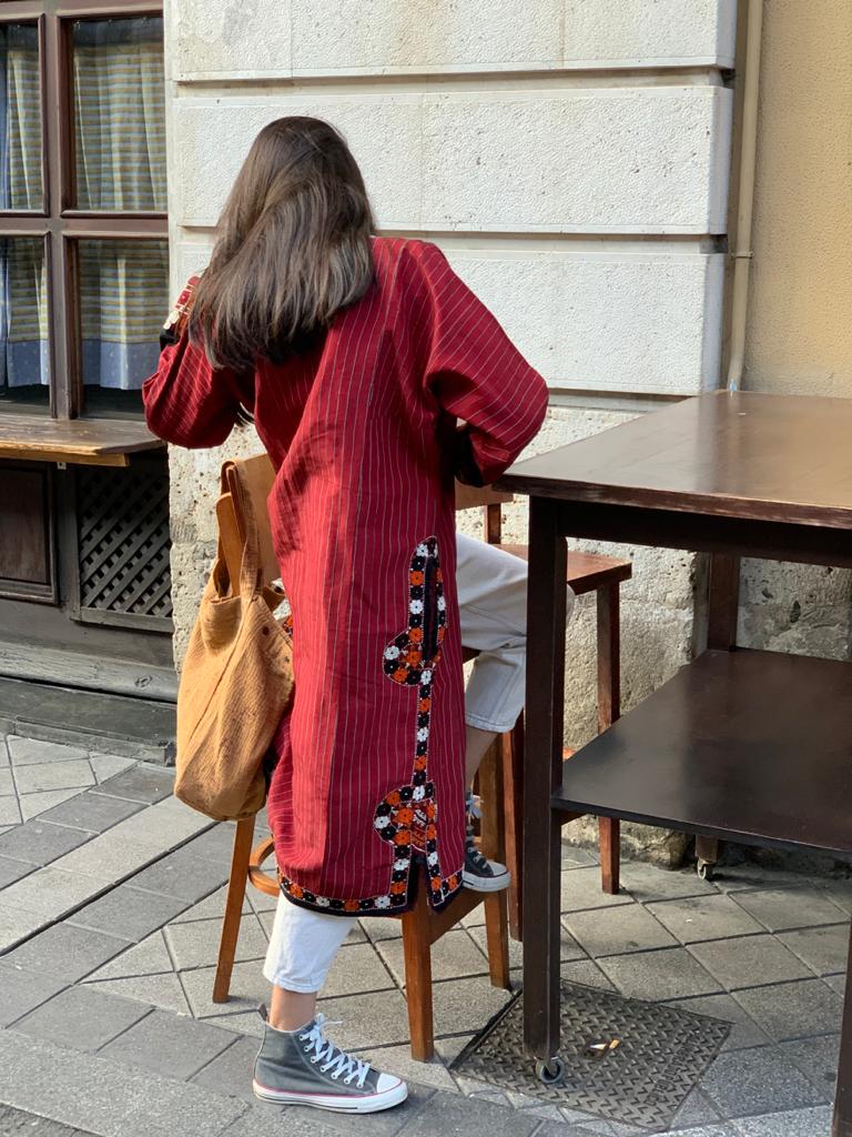 Vintage Turkish Red Coat - Sanjanaandme 